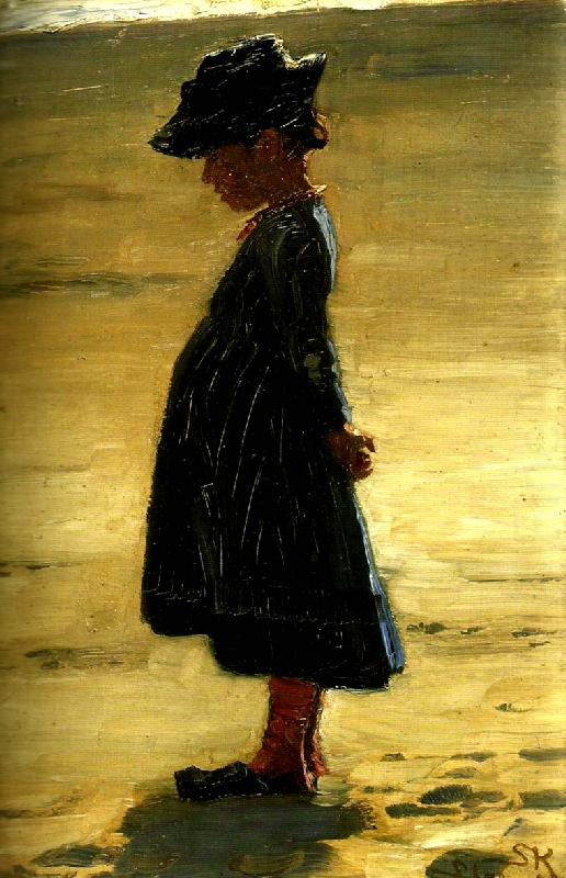Peter Severin Kroyer en liten flicka pa skagen sonderstrand china oil painting image